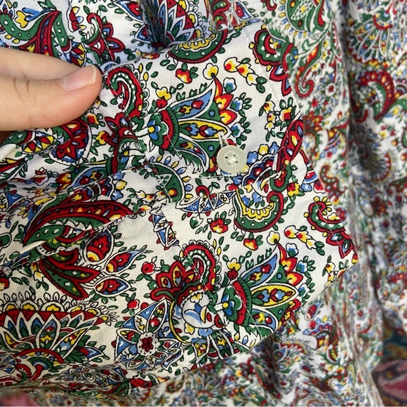 Talbots Long Sleeve Collared Paisley Cotton Button Down Women's 3X - Picture 6 of 6